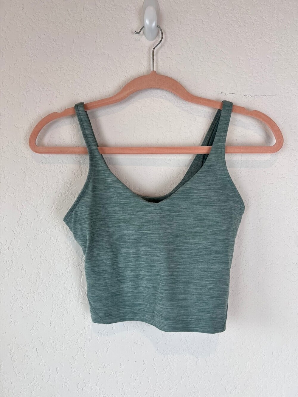 Lululemon Green Cropped Tank Top Built In Bra size 4